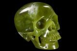 Realistic, Polished Jade (Nephrite) Skull #116433-2